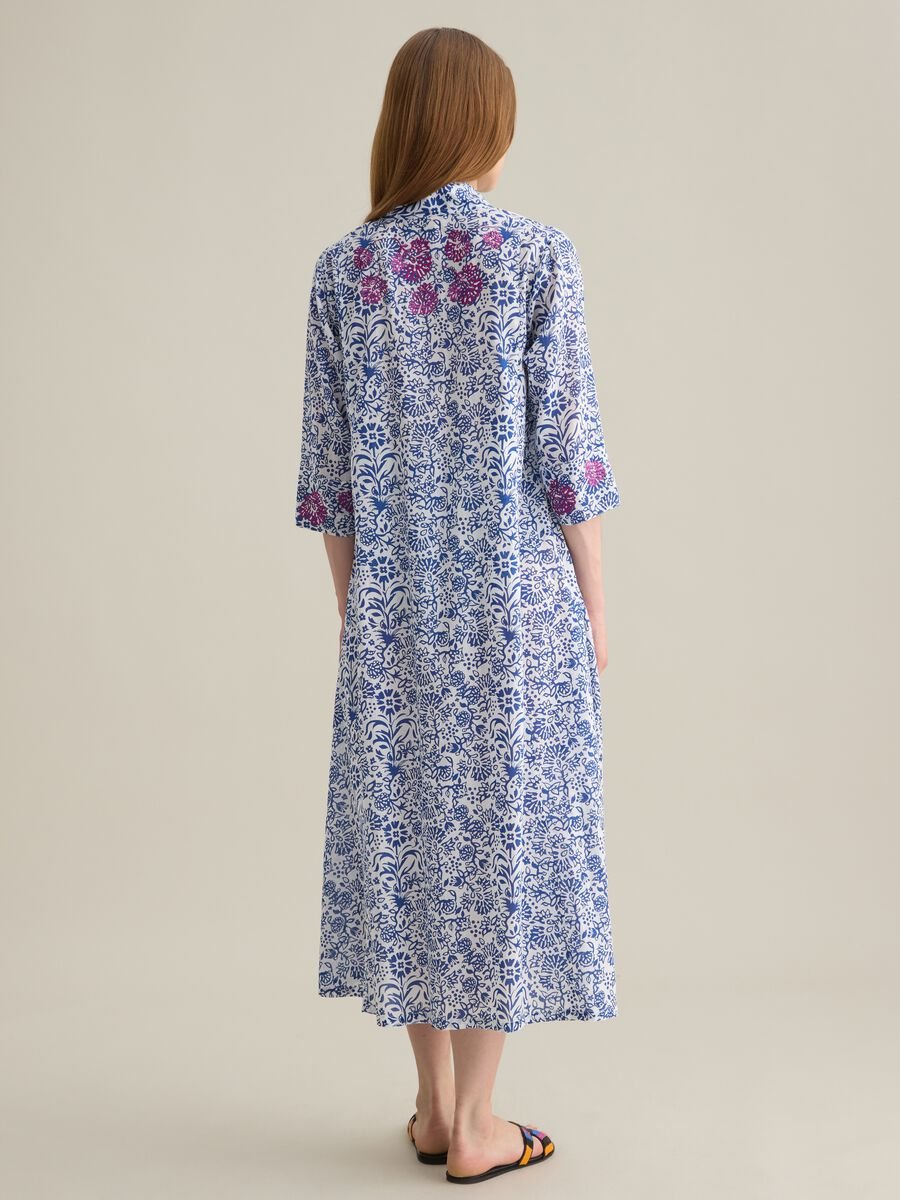 Women's long dress in pure multicolour cotton_3