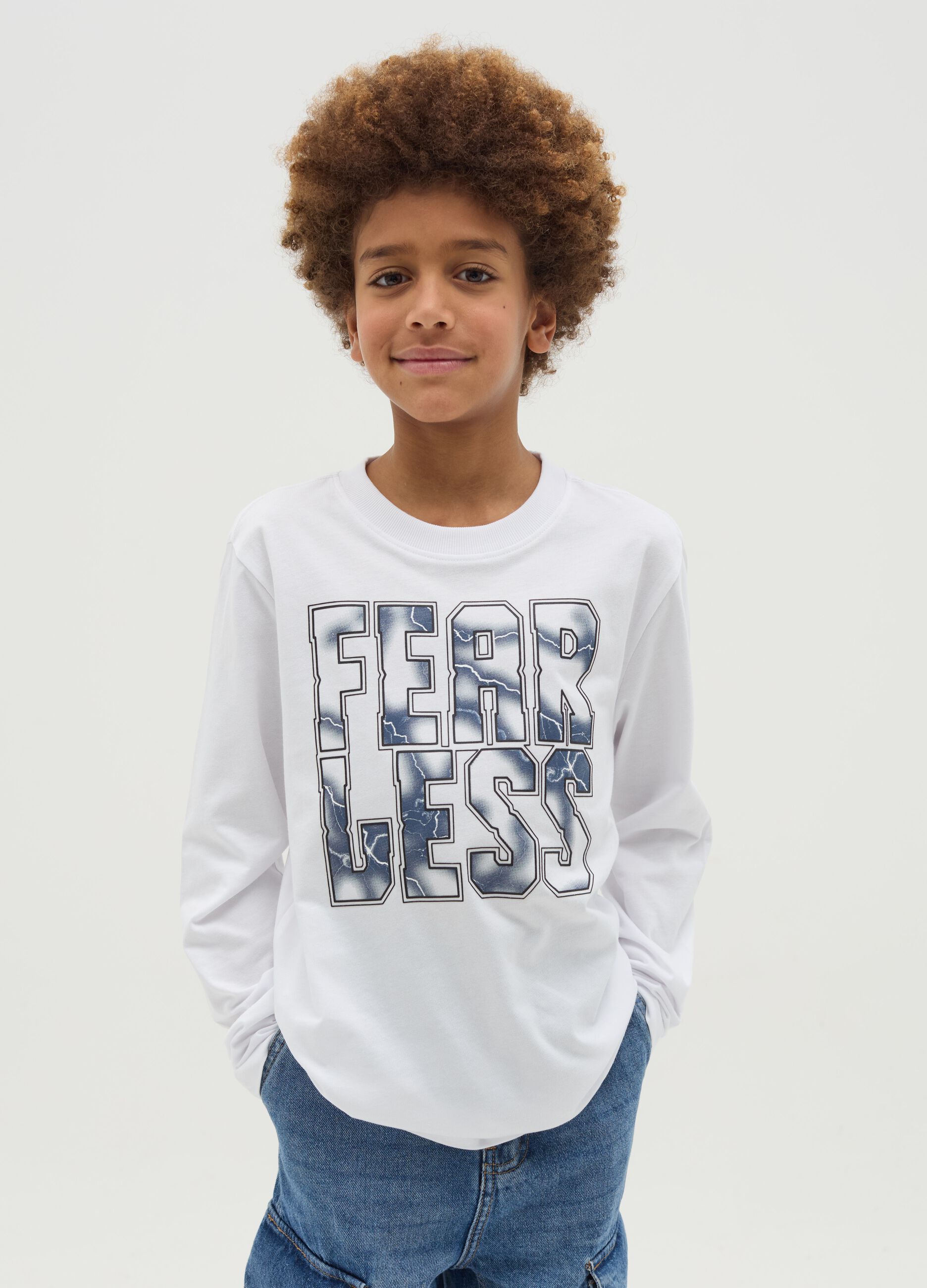 T-shirt a maniche lunghe con stampa