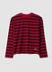 T-shirt rossa e blu girocollo in puro cotone over fit_0