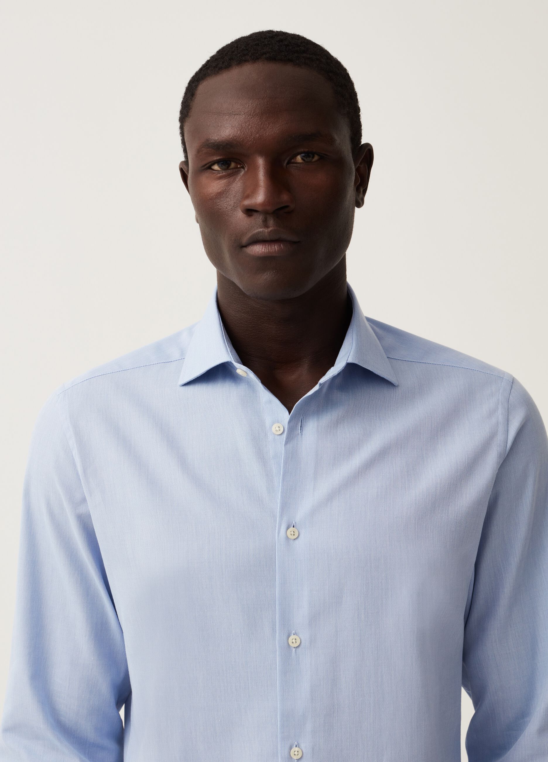 Slim-fit easy-iron shirt in oxford cotton