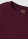 Purple crew-neck pure cotton T-shirt with rhinestones, regular fit_1