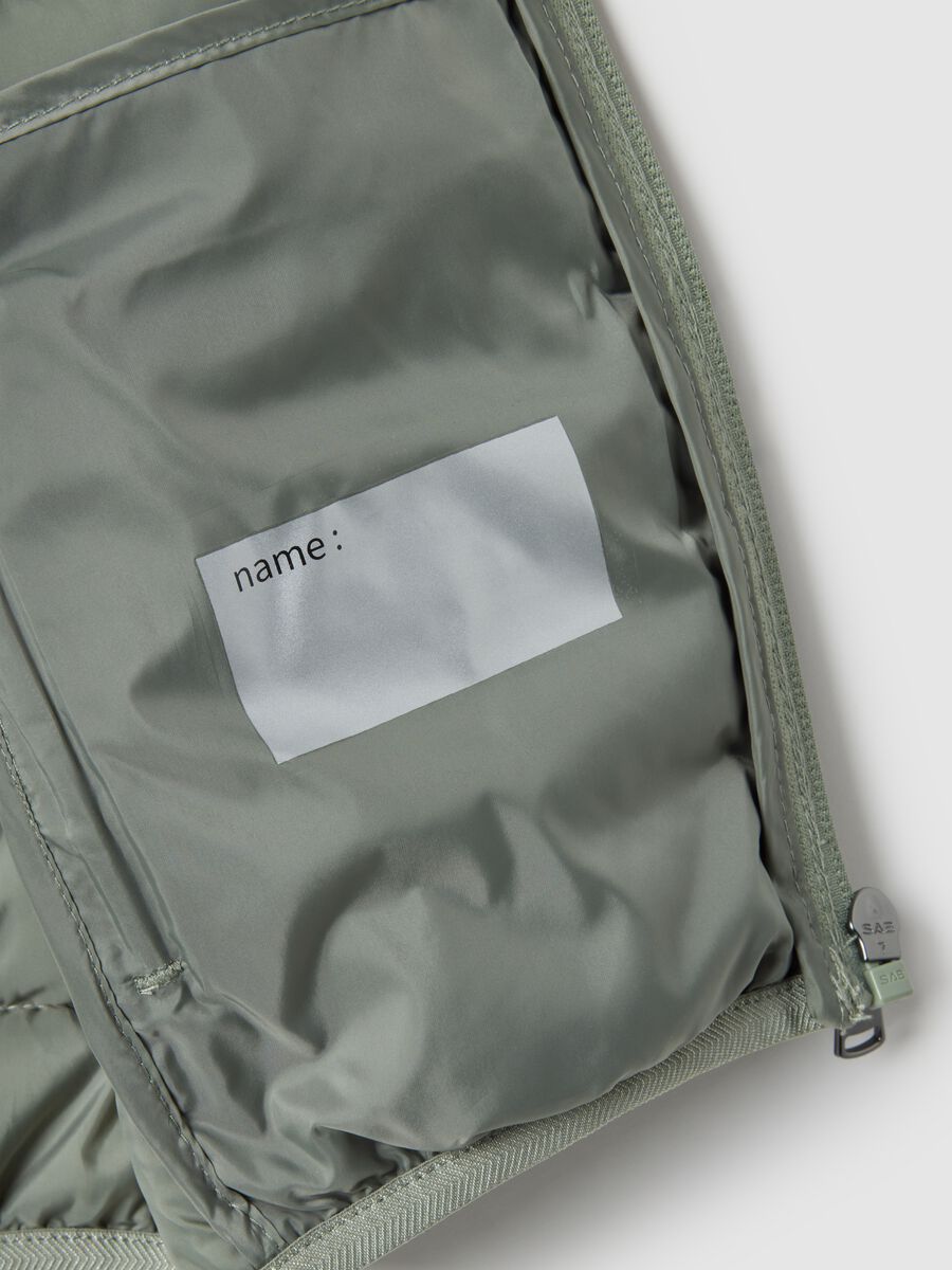 Kids' green padded waistcoat, regular fit, water repellent with zip_4