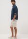 Beige cargo bermuda shorts in a linen and cotton blend_0