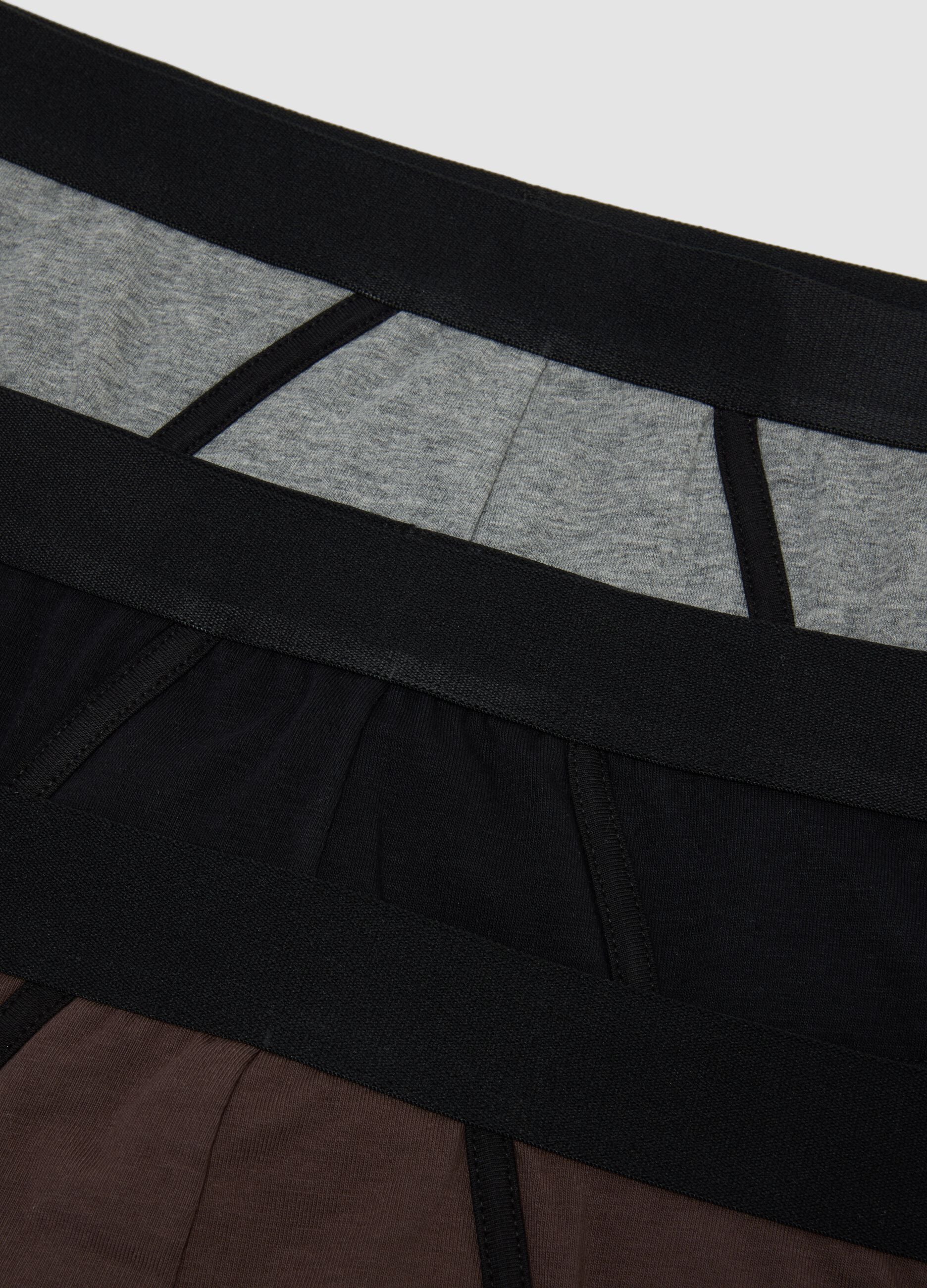 Three-pack of grey stretch organic cotton briefs