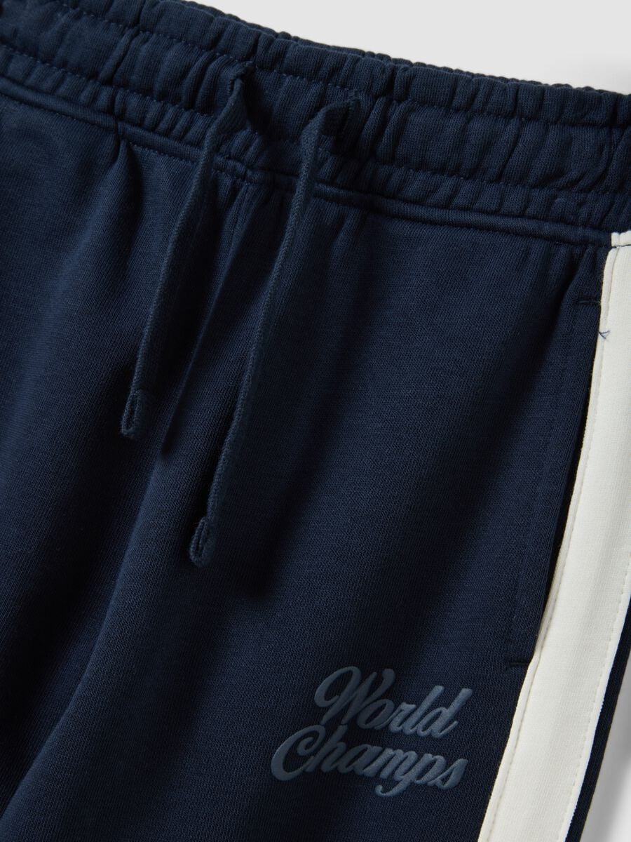 Blue cotton-blend tracksuit with crew neck_3