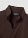 Felpa marrone in misto cotone con girocollo e zip regular fit_1
