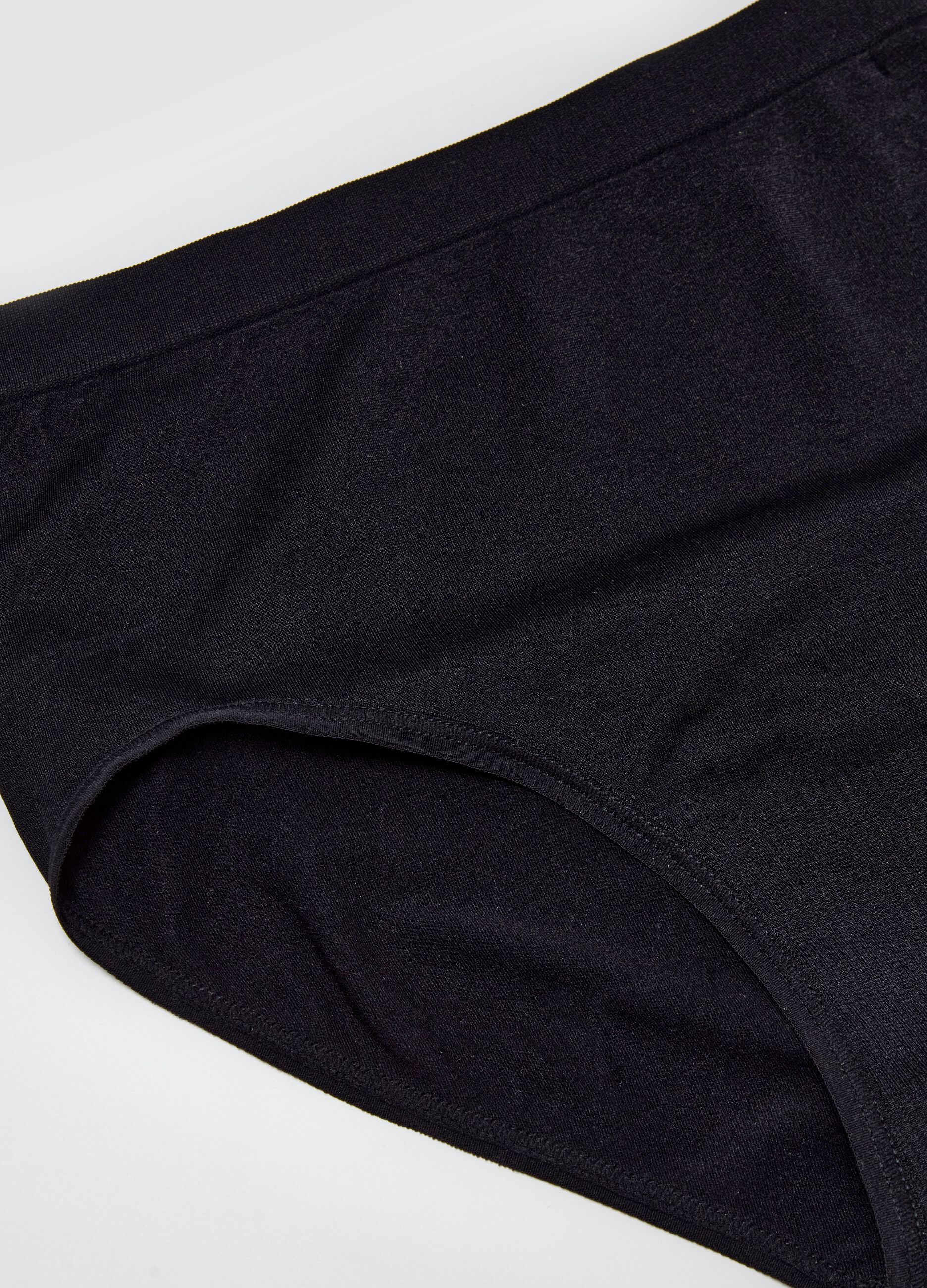 Culotte a vita alta in tessuto elasticizzato nero