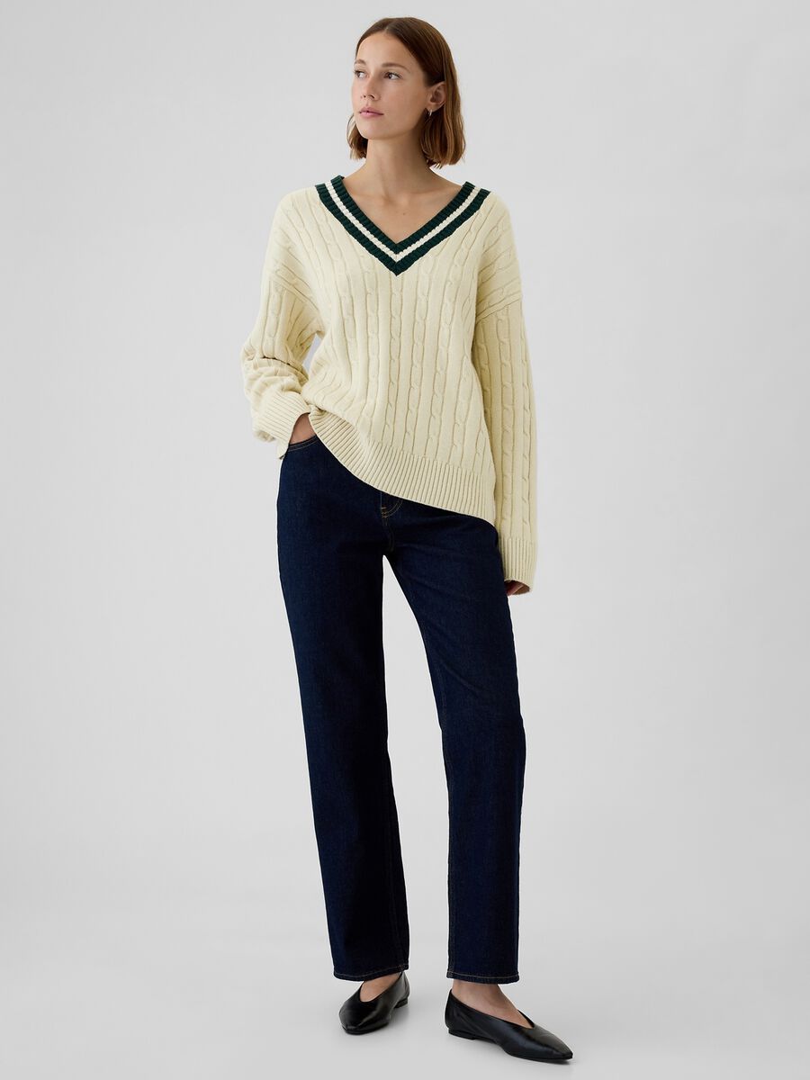 Pullover oversize con profili rigati_1