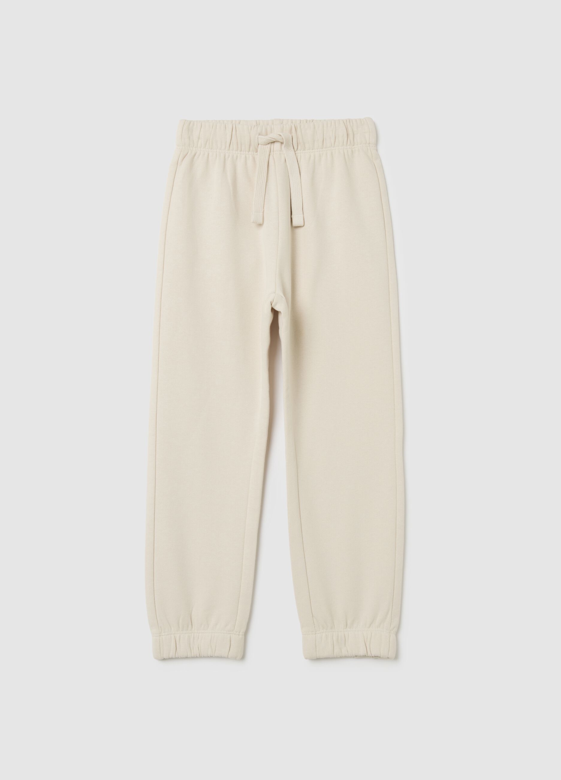 Kids' beige pure cotton joggers regular fit