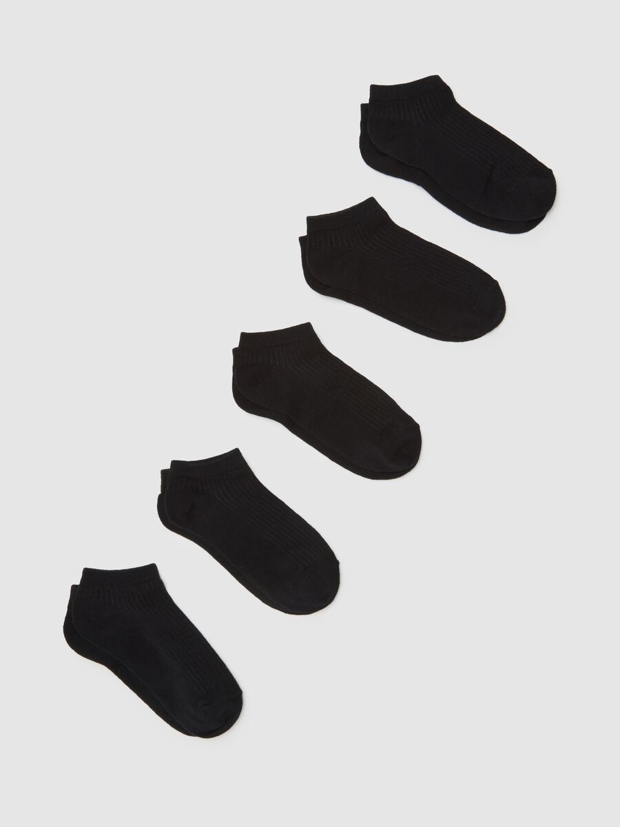 Multi-pack set of short black stretch cotton socks_0