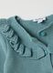 Girl's light blue pure cotton cardigan with ruffles_2