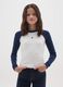 Girls' long sleeve white and blue cotton t-shirt_0