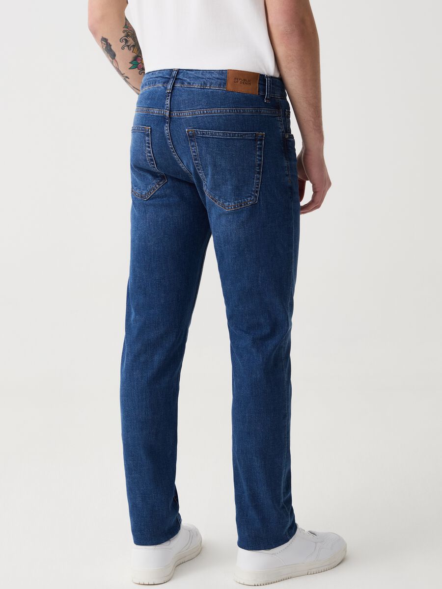 Jeans slim fit in cotone cross hatch_2