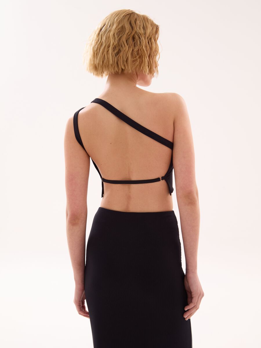 One-Shoulder Backless Tank Black_3