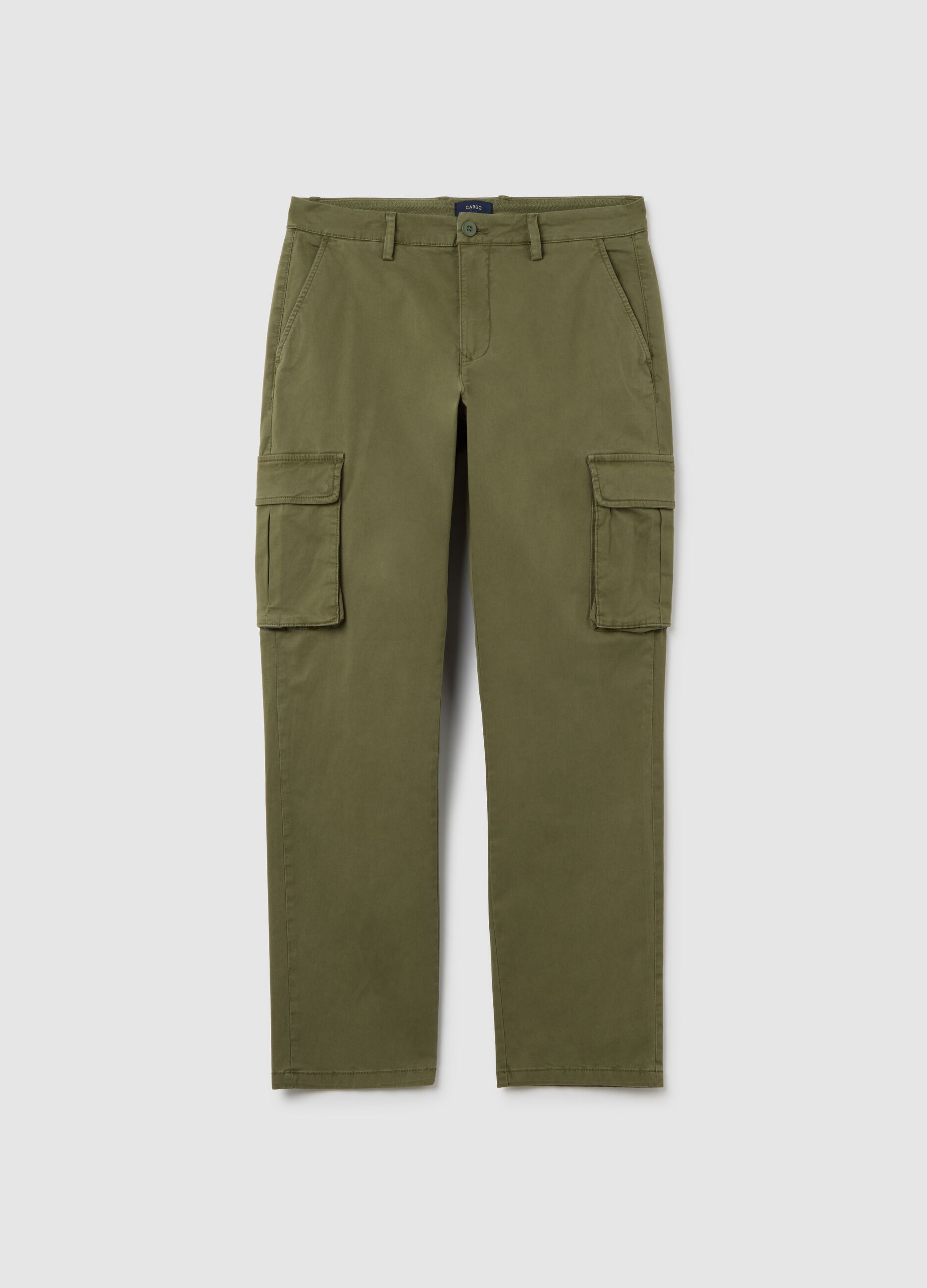 Pantaloni in misto cotone verdi regular fit