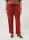 Regular fit red linen blend trousers_1