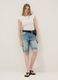 Light blue pure cotton denim Bermuda shorts, baggy fit_0