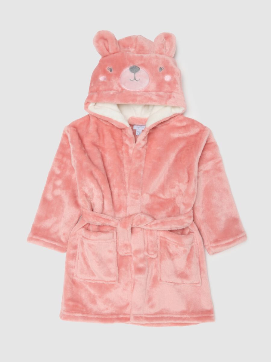 Pink Hooded Bathrobe_0