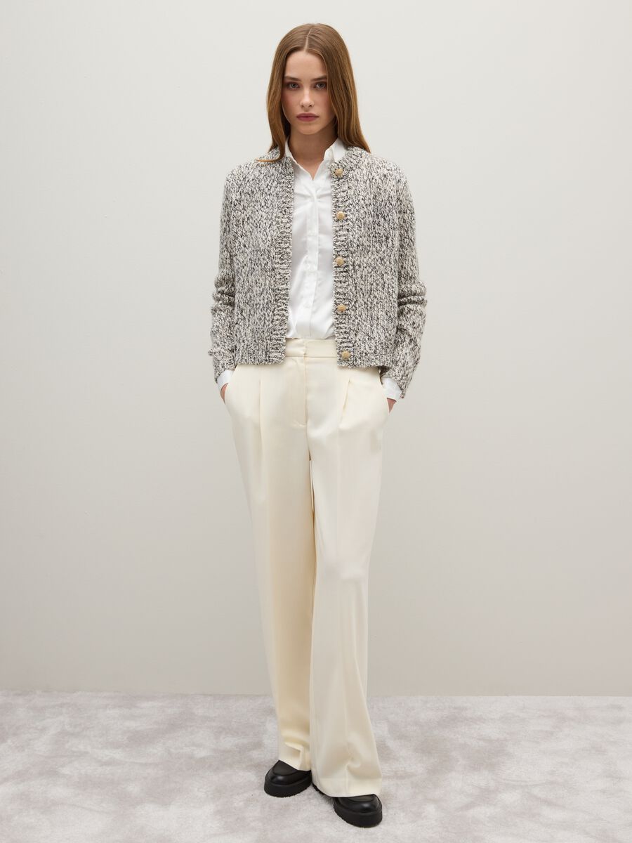 Grey regular fit button cardigan_1