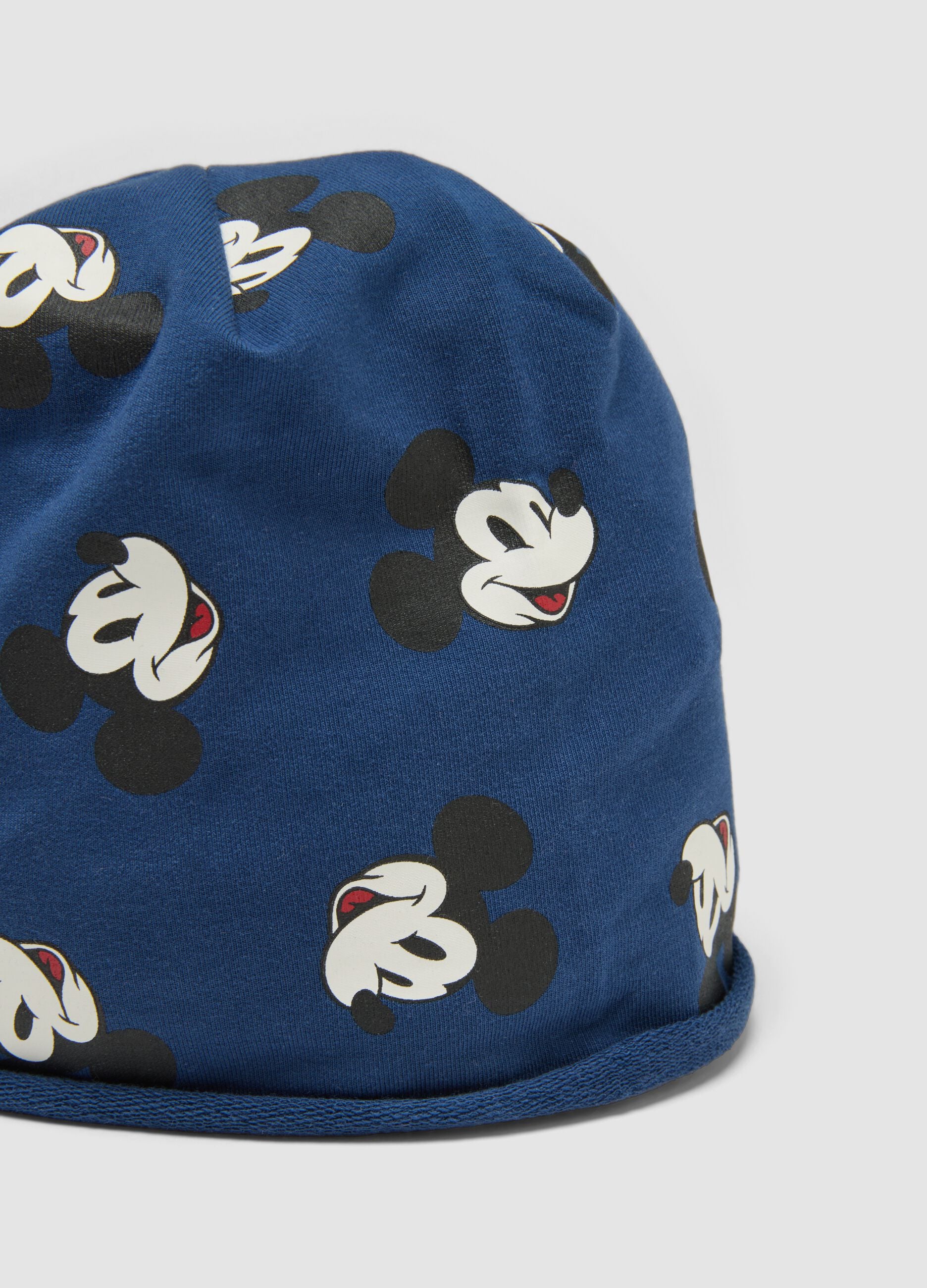 Blue Mickey print organic stretch cotton jersey hat