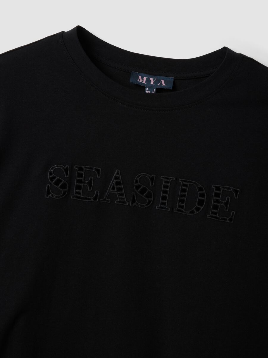 Black pure cotton short-sleeve T-shirt_1