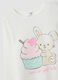 Multicolour organic cotton pyjamas with crew neck and bunny print_2