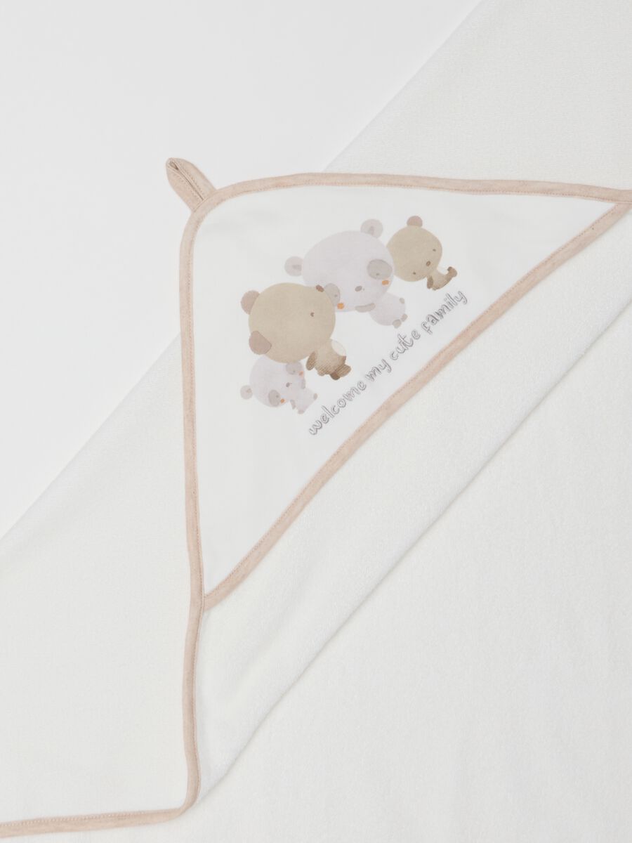 Multicolour cotton baby towel with bears_1