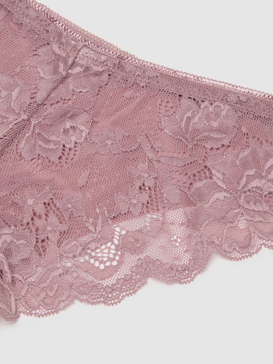 Regular fit pink briefs with lace inserts_5