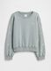 Grey cotton blend sweatshirt for girls with floral details_3
