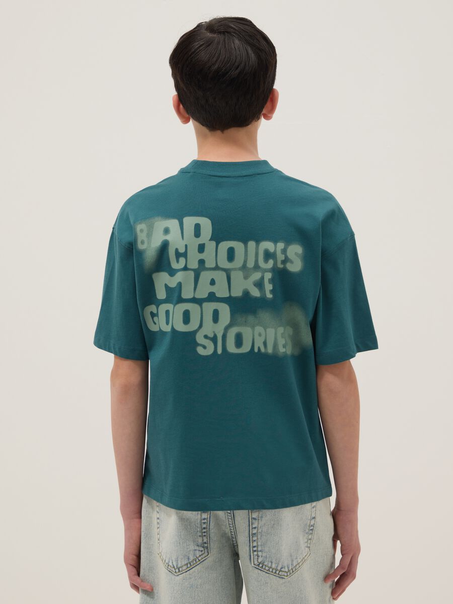 Oversized green pure cotton T-shirt for boys_1