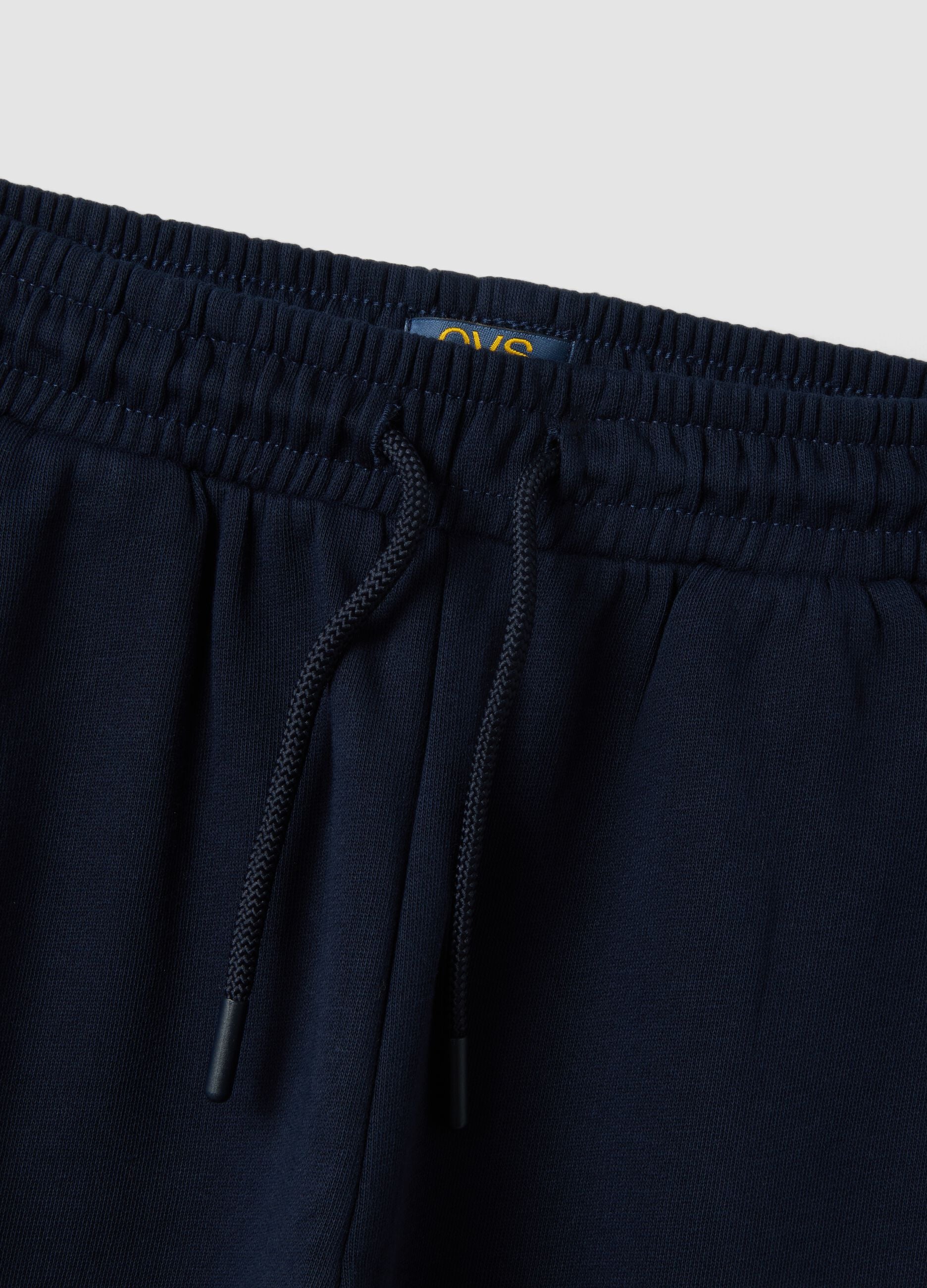 Pantaloni jogger blu in puro cotone regular fit