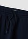 Pantaloni jogger blu in puro cotone regular fit_3