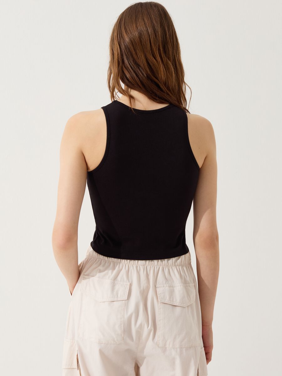 Crop tank top with diamanté bow_2