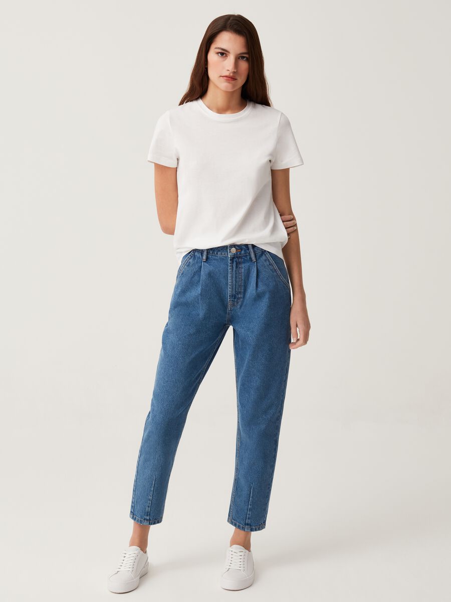 Jeans slouchy con pinces_0