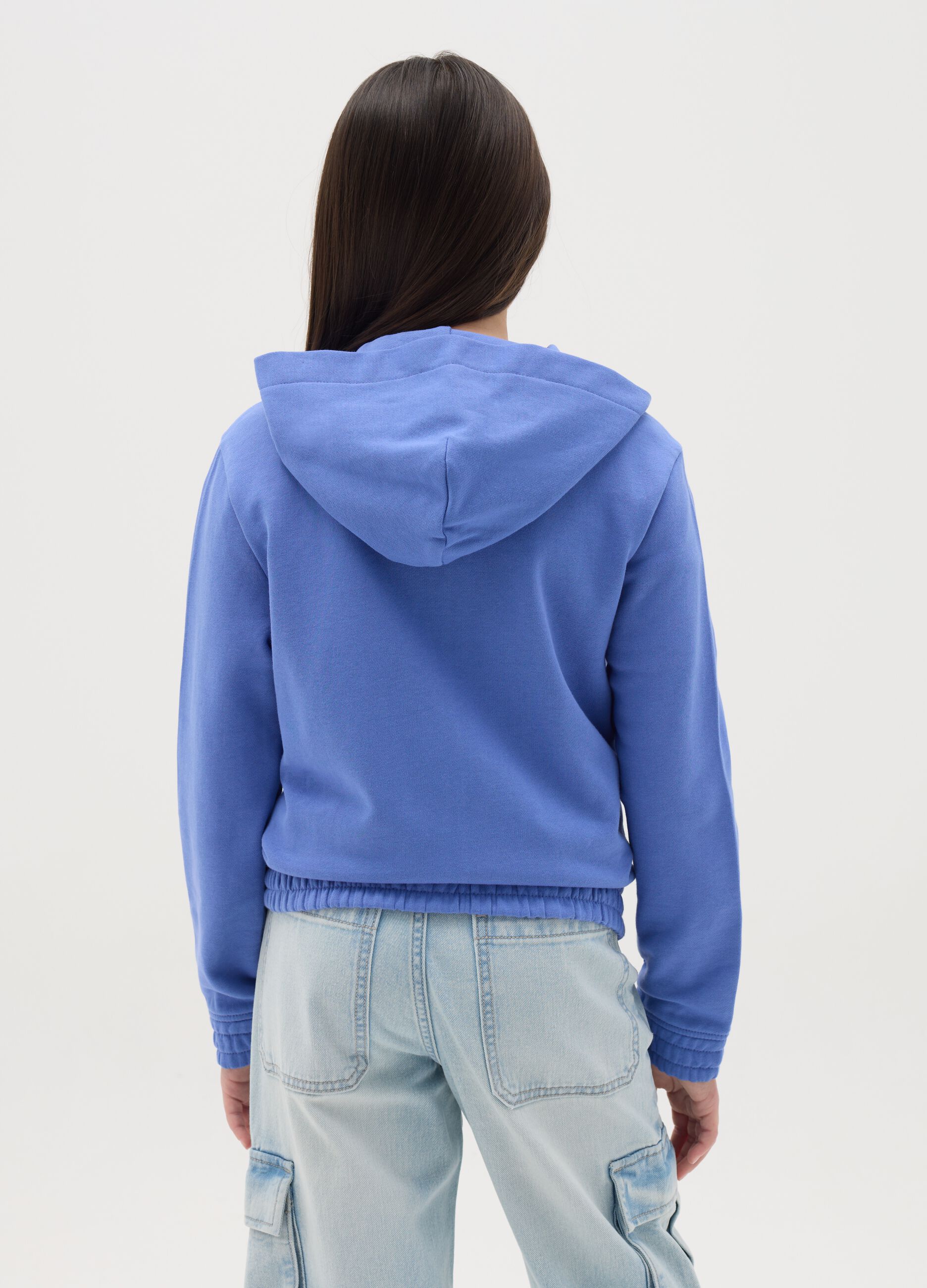 Full-zip Essential in French Terry con cappuccio 