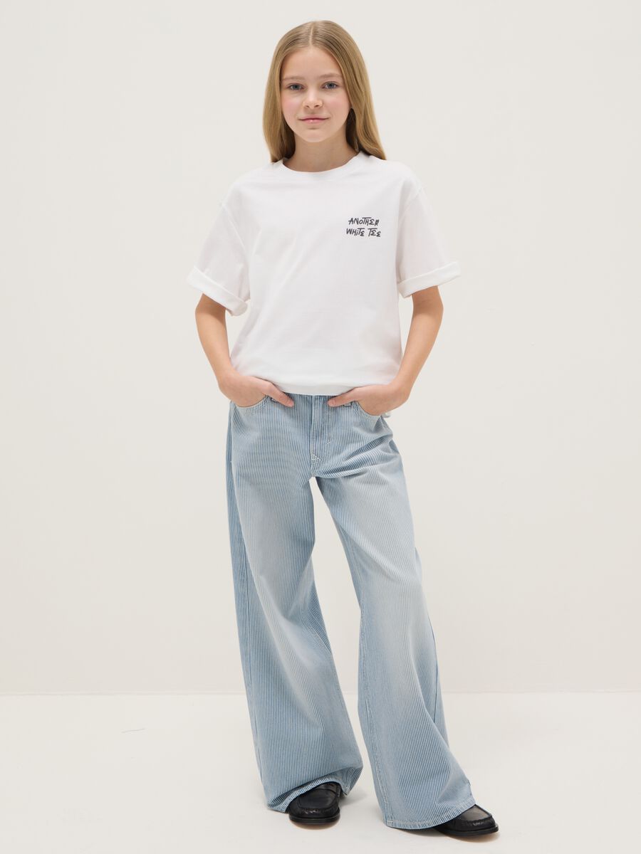 Girls' multicolour pure cotton wide leg trousers_0