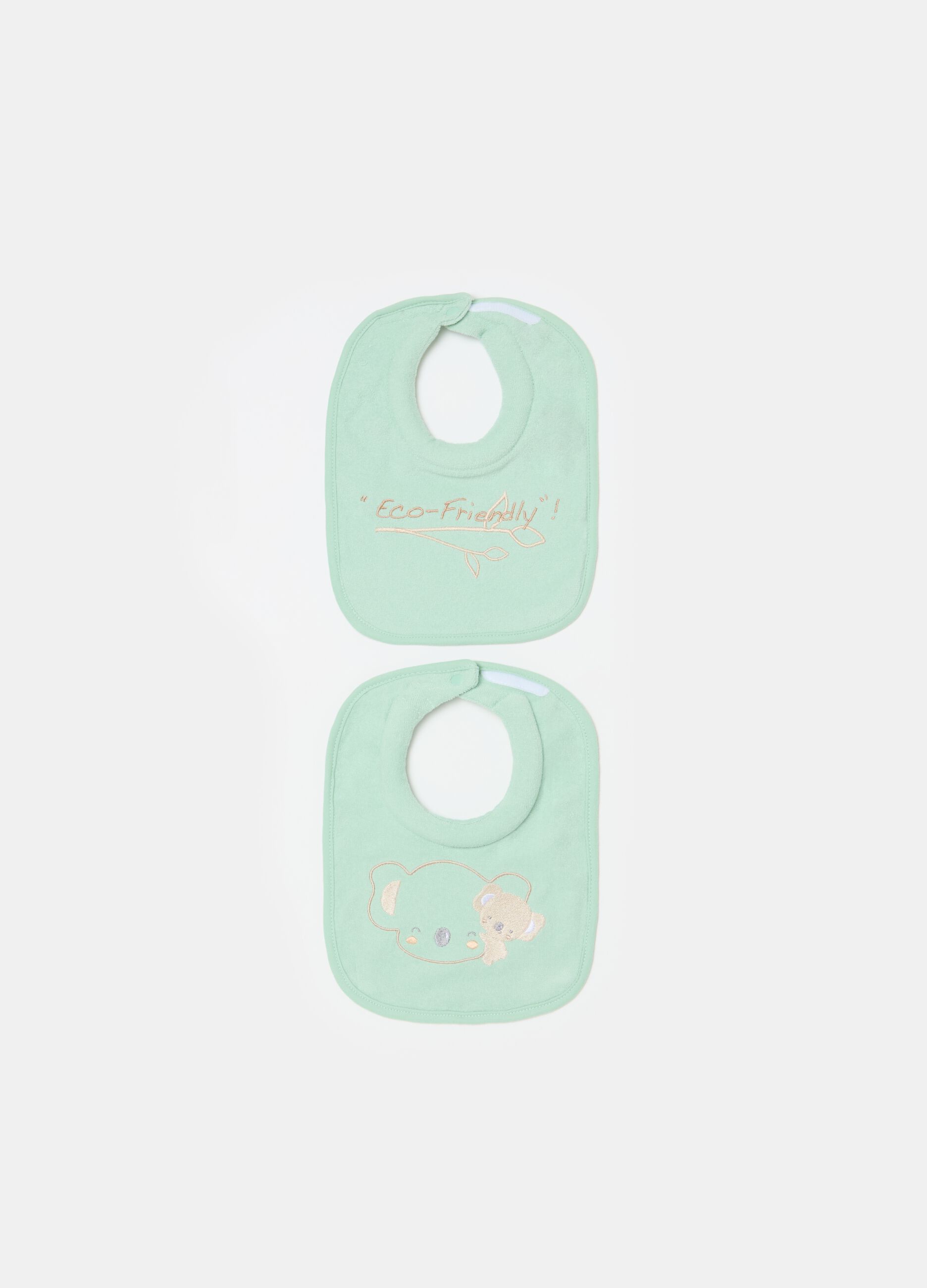 Two-pack bibs with extra absorbent padding