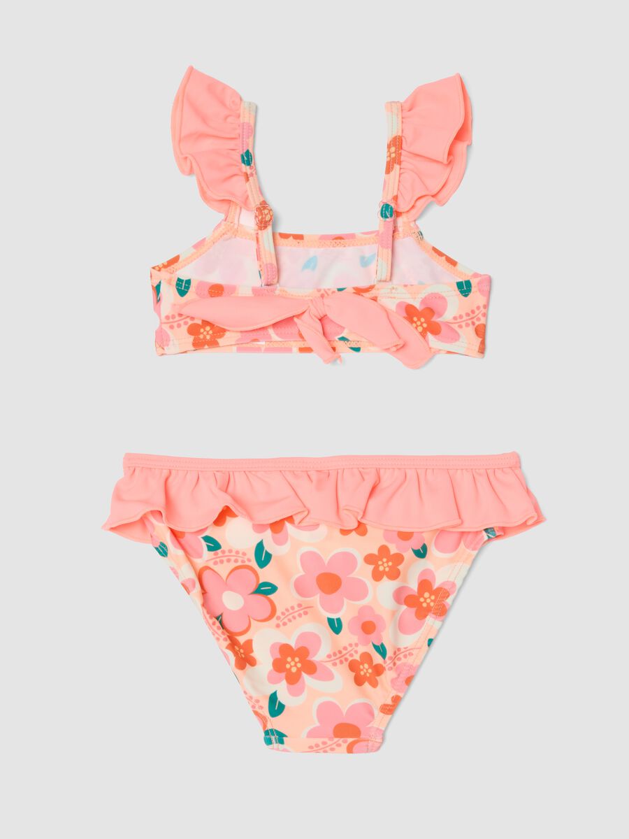Multicoloured floral baby girls&rsquo; stretch fabric bikini_1