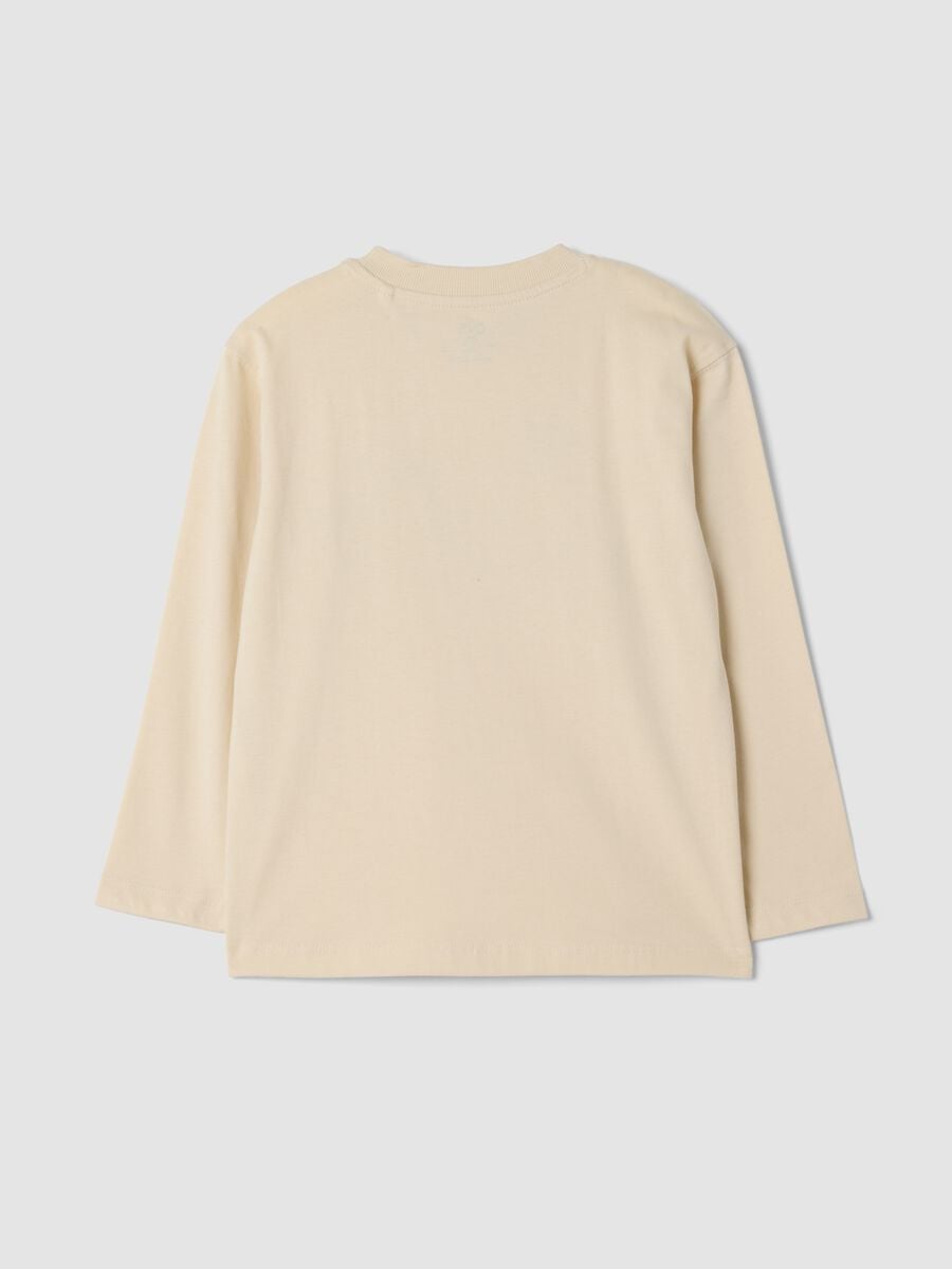 T-shirt sabbia in puro cotone organico con stampa over fit_1
