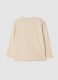 Sand-coloured organic cotton overfit T-shirt with print_1