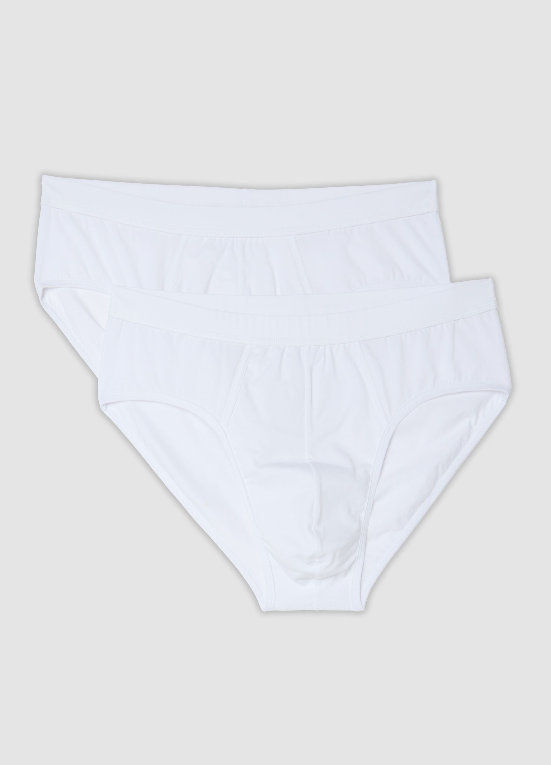 2-pack of white stretch mercerised cotton briefs