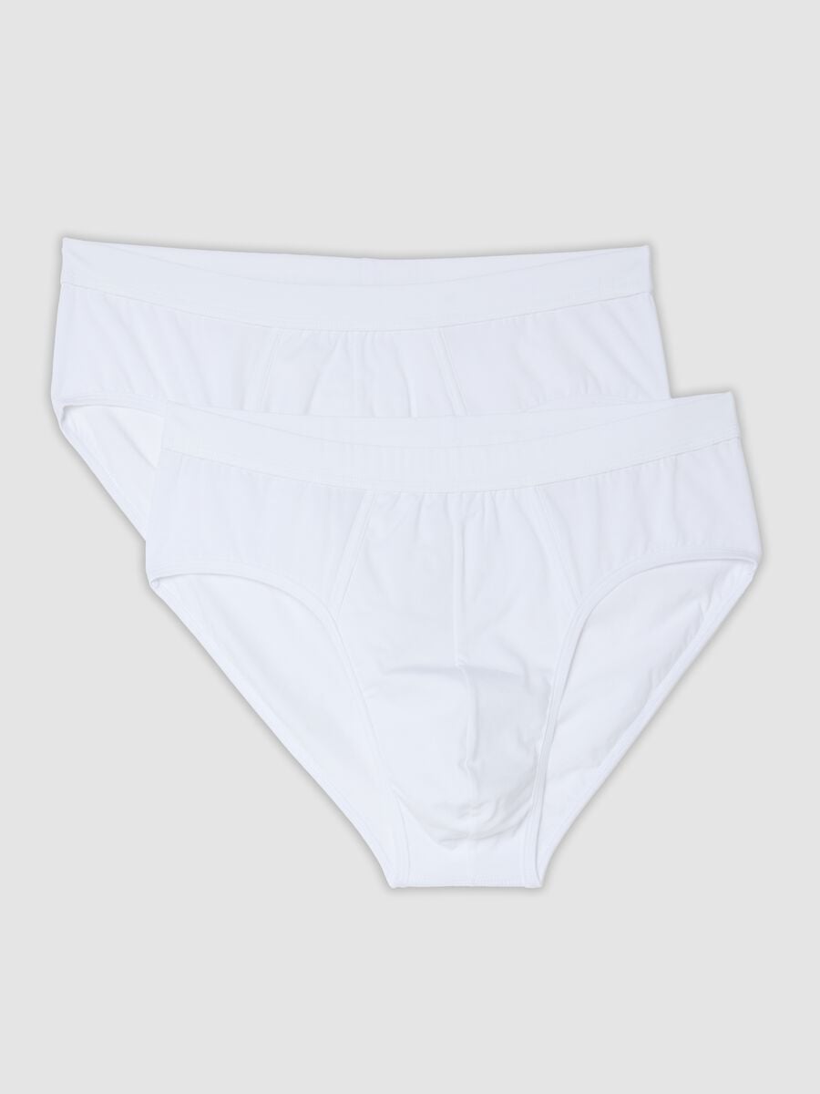 Bipack di slip bianchi in cotone mercerizzato elasticizzato_0