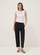 Blue stretch cotton trousers with elasticated waistband_0