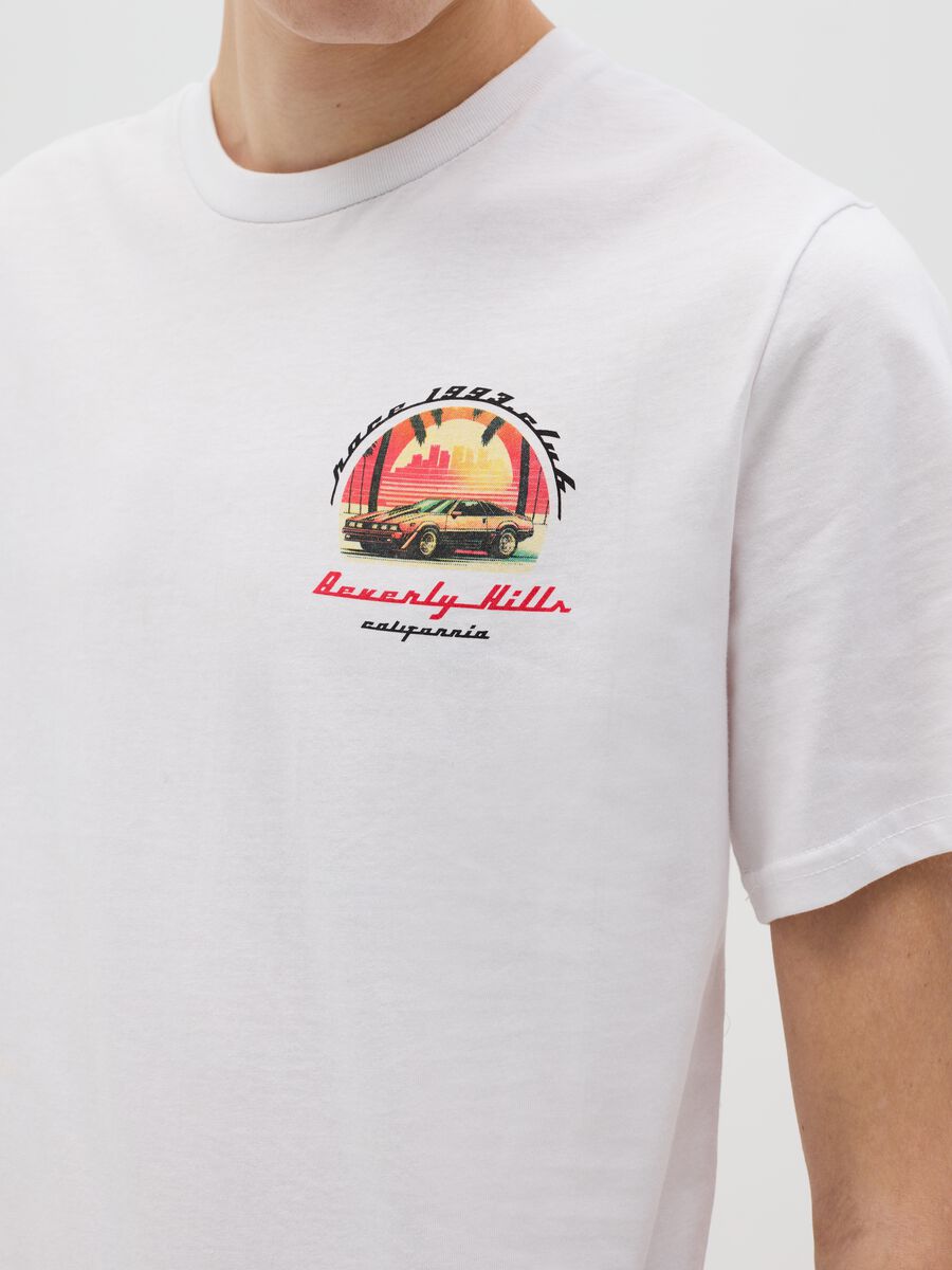 Cotton T-shirt with "Beverly Hills Race" print_2