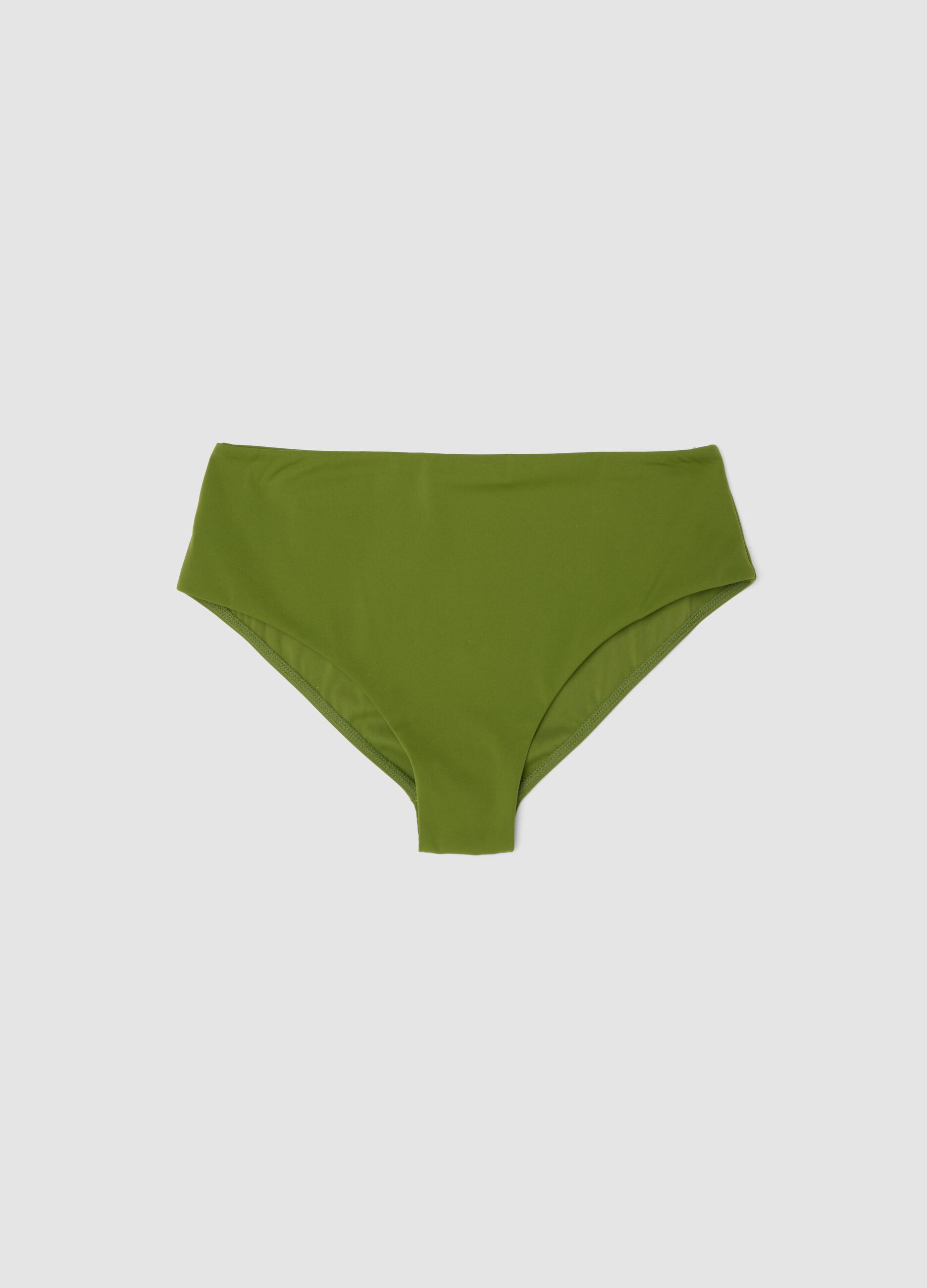 Green stretch fabric bikini bottoms