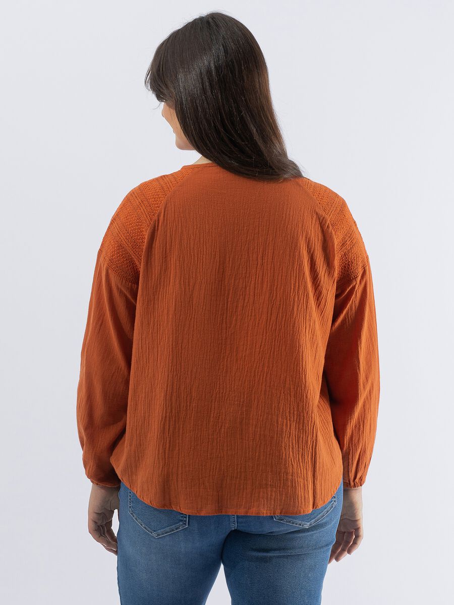 Blusa effetto crinkle con maniche raglan Curvy_1