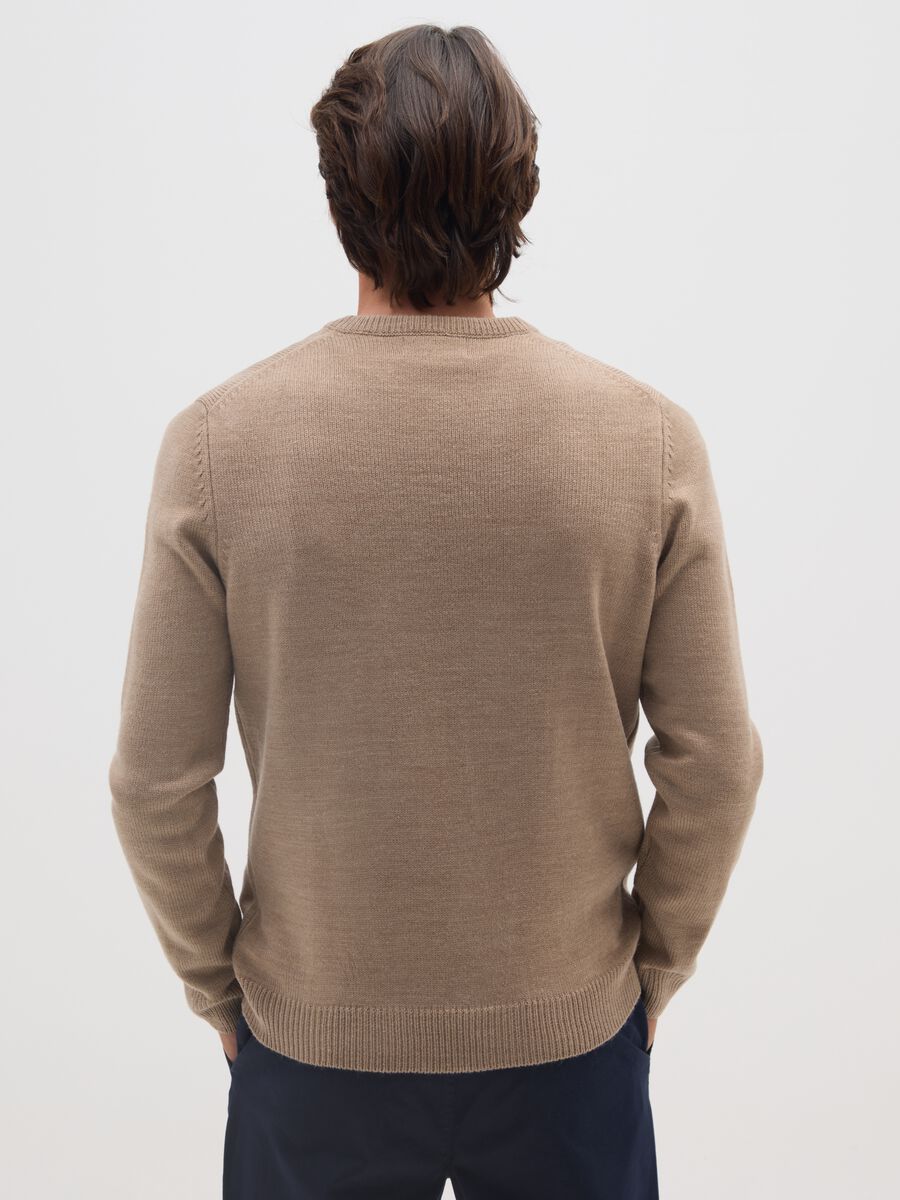 Beige V-Neck Sweater_2
