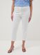 White slim fit stretch cotton blend trousers_1