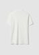 White pure cotton piqu&eacute; polo shirt with classic collar, regular fit_5