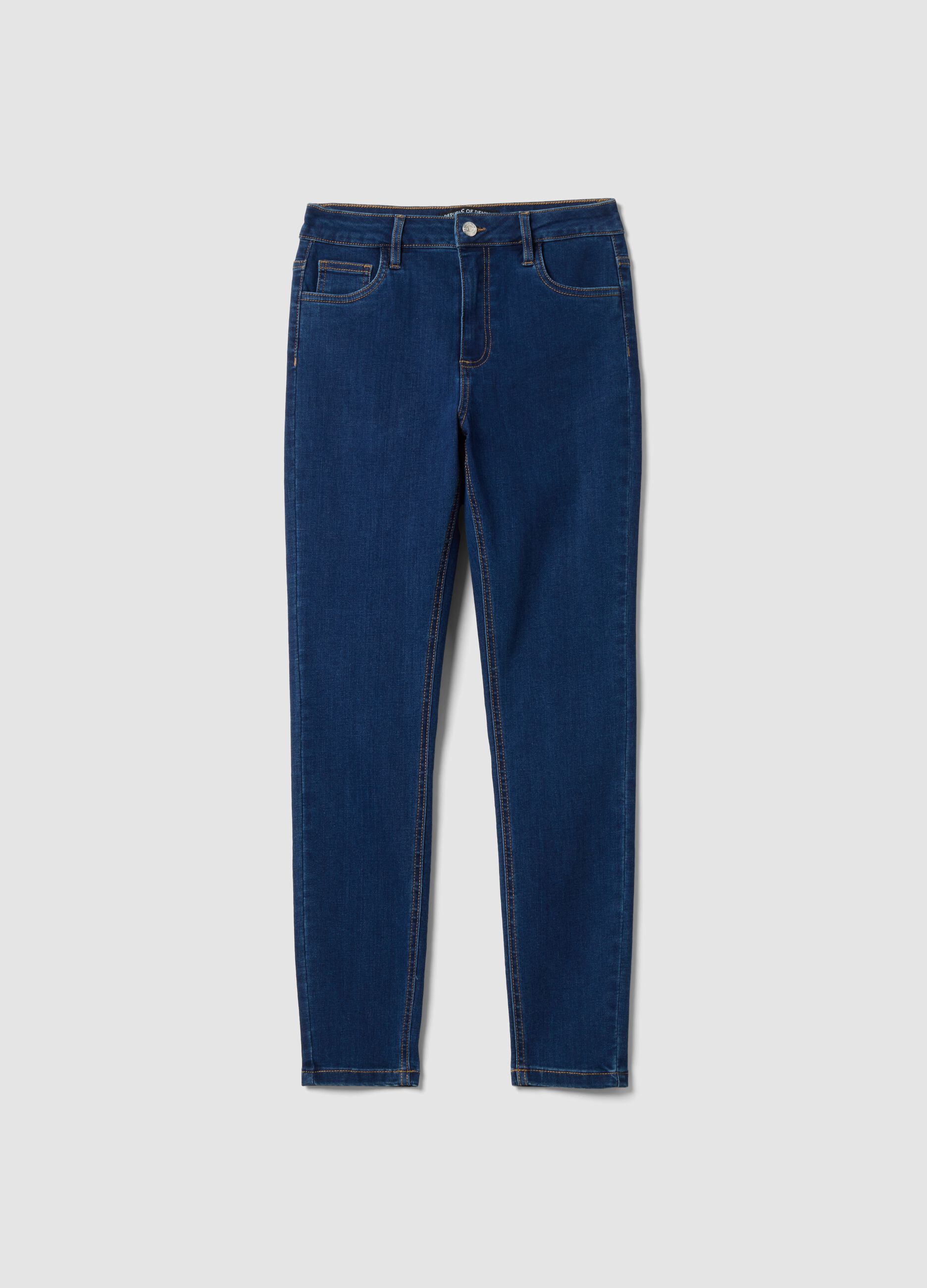 Blue skinny-fit jeans in stretch cotton and viscose